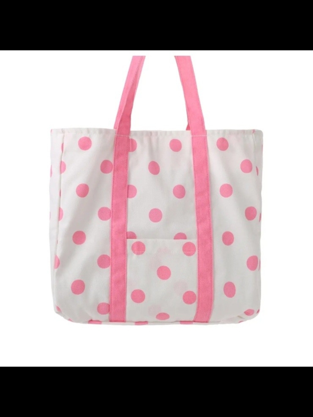 Pink Polka Dot Canvas Tote Bag - Stylish Everyday Carry